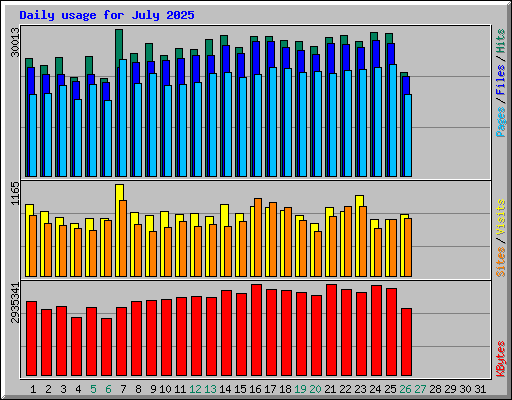 Daily usage for July 2025