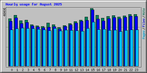 Hourly usage for August 2025