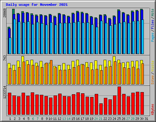 Daily usage for November 2021