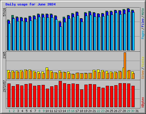 Daily usage for June 2024