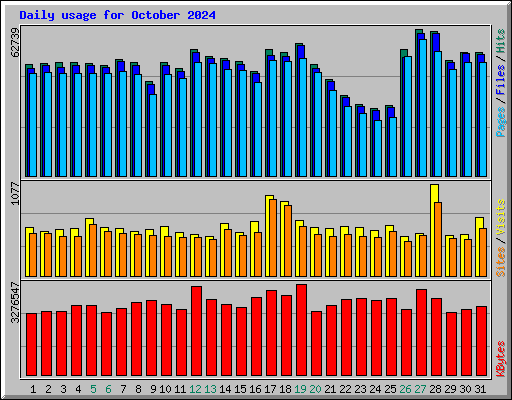 Daily usage for October 2024