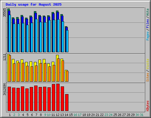 Daily usage for August 2025