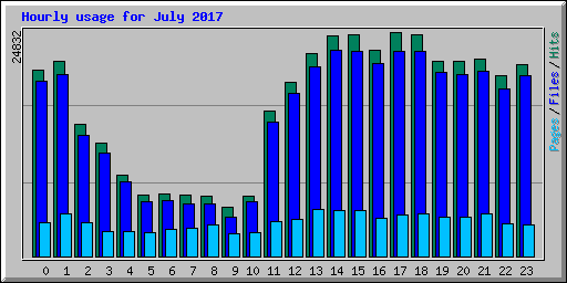 Hourly usage for July 2017