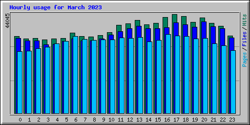 Hourly usage for March 2023