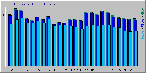 Hourly usage for July 2023