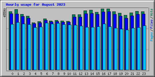 Hourly usage for August 2023