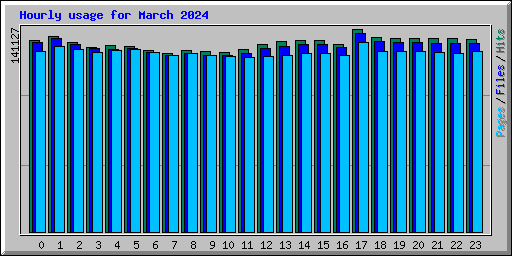 Hourly usage for March 2024